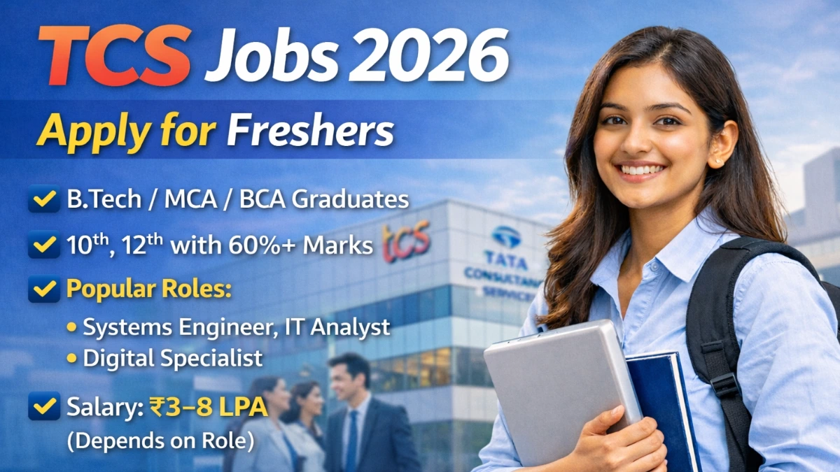 TCS Jobs 2026 – Freshers के लिए recruitment notification और apply online opportunity